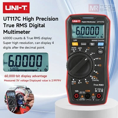 UNI-T UT117C Bluetooth T-RMS Multimeter Digital AC DC Tester 60000Bits LoZ LPF M - Image 1 of 4