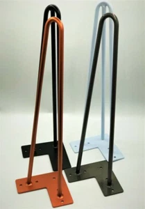 Hairpin Legs SET OF 4 High quality finish 4"-39" heights 2+3 prong ,4 colours - Picture 1 of 15
