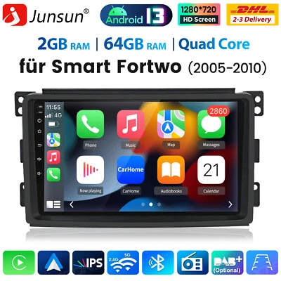 Für Benz Smart Fortwo Forfour 451 454 2005-2015 Autoradio Android 13 Carplay GPS - Bild 1 von 4