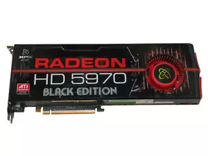XFX Radeon HD 5970 Black 2GB GDDR5 PCIe 2.0x16 DVI-I(x2) Mini-DP Grafx/Vid Card - Picture 1 of 7