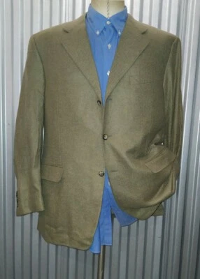 Abrigo Chaqueta Blazer CANALI SEDA CACHEMIR Lona Nube Tweed Franela Verde 54R 44R Foto 1 de 4