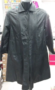G. B. Leather Jacket Used Woman Black Size 42 PGC1029PI - Picture 1 of 7
