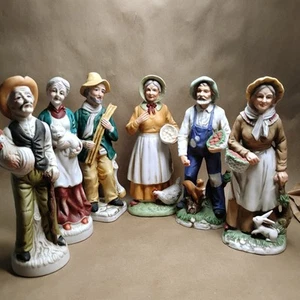 6 Homco Home Interiors Vintage Land Bauern Ernte Älteste bemalte Keramik - Bild 1 von 6