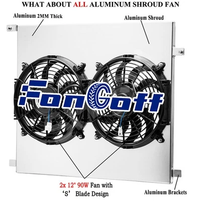Aluminum Shroud+Fan for 2005-2015 2009 Toyota Tacoma 2.7L l4 4.0L V6 HOT! - Image 1 of 4