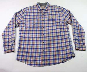 Camisa LL Bean Para Hombre Grande Naranja Azul Franela a Cuadros Abotonada 294213 - Imagen 1 de 9