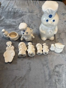 Tarro de galletas de cerámica Pillsbury Company Doughboy 12” vintage 1988 + lote de extras - Imagen 1 de 24
