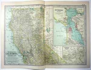 Northern California - Original 1902 Map by The Century Company. Antique - Picture 1 of 3
