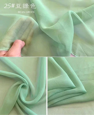 55'' Широкая Твердая Шелковица Шелк Жоржетта Прозрачная Ткань Материал Шелк Ggt Шифон - Изображение 1 из 4