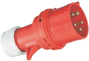 16 Amp 5 Pin Plug Male IP44 Connector Trailing 16A Red 400V 415 Volt Twist Lock - Picture 1 of 8