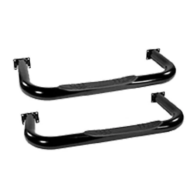 Rugged Ridge Black 3" Round Tube Side Step Nerf Bars for 76-83 Jeep CJ-5 Pair - Image 1 of 3