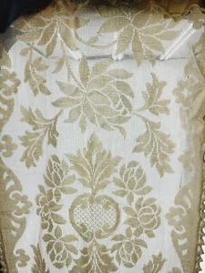 Set of 2 Vintage Floral Lace Table Runner/Dresser Scarfs Floral ivory 13.5×29.5 - Picture 1 of 13