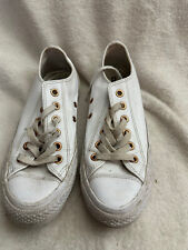 Converse All Stars white faux leather low tops UK 5