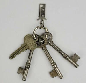 x4 Chiavi Vintage Made in Russwin USA Doppio Drago #R21614 Ottone Antico - Foto 1 di 8