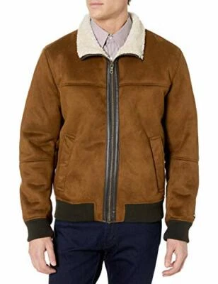 Men's XL - Tommy Hilfiger Classic Faux Shearling Zip Up Brown Jacket $250 - Image 1 of 4