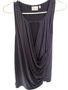 Anthropologie Sleeveless V-Neck Keyhole Blouse by Deletta Gray Women’s Medium - Picture 1 of 5