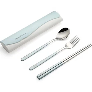 Portable Travel Utensils with Case Reusable Camping Silverware for Lunch 18/8... - Picture 1 of 7