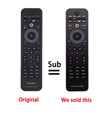 Philips Blu-ray DVD Replace Remote BDP2105/F BDP2105/F7 BDP2180/F8 BDP2185/F7 - Image 1 of 4