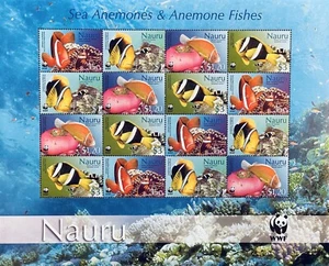 NAURU WWF SEA ANEMONES & ANEMONE FISHES STAMPS 2002 MNH WORLD WILDLIFE FUND - Picture 1 of 1