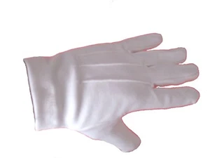 Ceremonial White Gloves Masonic Memorial Wedding Band Marching Cadet Navy - Picture 1 of 2