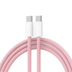 1PC C-TYPE-C (PINK) NEW Braided Charging Data SYNC Charger Cable Cord - Picture 1 of 4