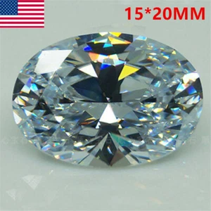 WHITE 56.58ct 15*20mm Unheated VVS Sapphire Oval Cut AAAA+ Loose Gemstone US - Picture 1 of 11