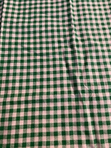 3/4 Yard x WOF (38”ish) of Green Gingham Cotton Fabric - Picture 1 of 1