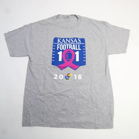 Kansas Jayhawks Fruit of the Loom Short Sleeve Shirt Men's Gray New Cover