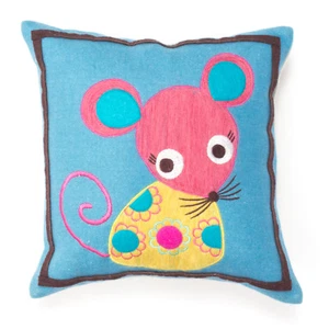 Multicolor Mouse Wool Felt 12 x 12 Inch Square Throw Pillow by Quiltbay - Picture 1 of 2