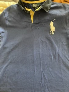 Polo Ralph Lauren Big Pony Custom Fit Blue Short Sleeve Shirt Size XXL 2XL - Bild 1 von 4