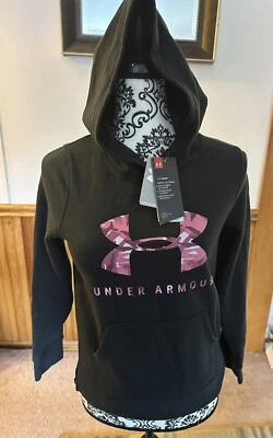 Sudadera con Capucha Under Armour Niñas Rival Estampado Relleno Logo Coldgear Juvenil GRANDE NUEVA CON ETIQUETAS $40 Foto 1 de 4