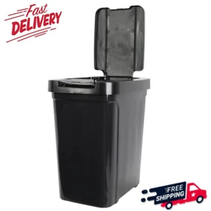7.6 Gal Plastic Touch Top Lid Kitchen Trash Can Garbage Can for Bathroom Bedroom - Picture 1 of 7