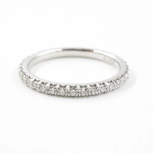 14K White Gold Natural Round Diamond Eternity Wedding Band .547 CTW in Size 6 - Picture 1 of 7