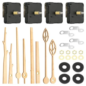 Clock Mechanism Replacement, 4 Pcs Quartz Clock Mechanism DIY Wall Clock, Wooden - Picture 1 of 7