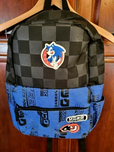Mochila para adultos Sonic The Hedgehog Bioworld trabajo escolar a cuadros Kanji SEGA - Imagen 1 de 9