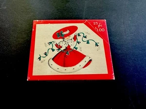 1 Norcross EMPTY BOX, Once Held 25 VTG MCM Xmas Greeting Cards Lady In Red - Picture 1 of 3