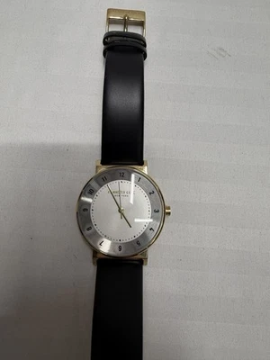 Kenneth Cole Gold 32mm Men's New York Watch Nice Genuine Leather Black Strap - Image 1 of 4