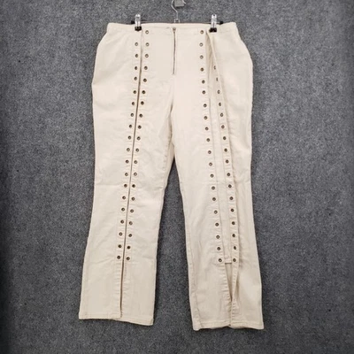 Jeans Zana Di DE COLECCIÓN para mujer 18 beige ojal corte bota elástico denim cremallera FlyY2K Foto 1 de 4