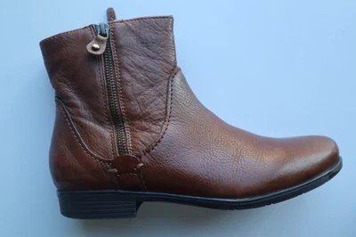 Brown Leather EARTHIES Sintra Side Zip Ankle Boots w/Studs 8 B - Image 1 of 4