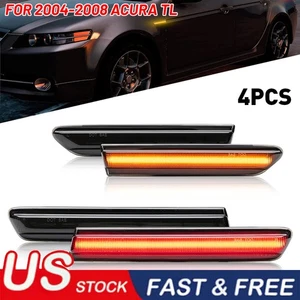 For 2004-2008 TL Acura Lens 4PCS Rear Front LED Side Fender Marker Lights Smoked - Picture 1 of 14