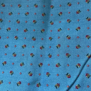 Vestido Vintage Tela Cranston VIP Azul Floral Calico Kirsten American Girl 4+ Yd - Imagen 1 de 4
