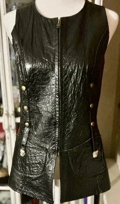 Chaleco chaleco vintage - años 60 negro con cremallera frontal con cremallera - S Foto 1 de 4