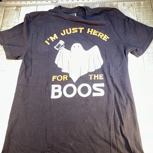Camiseta negra I’m Just Here For The Boos Ghost Halloween mediana que brilla en la oscuridad - Imagen 1 de 3