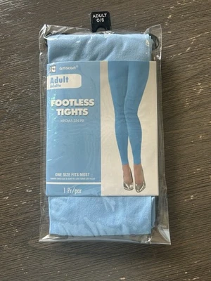 Blue Footless Tights Adult Size Halloween Costume Accessory OS Fits Most Unisex - Image 1 of 4