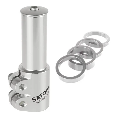 Rehausseur de potence de vélo Satori HEADS-UP4 28,6 mm Ahead aluminium argent... - Photo 1/3