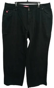 Woman Within 24T schwarz Denim natürliche Passform Elasthan Stretch spitz zulaufendes Bein Jeans - Bild 1 von 7