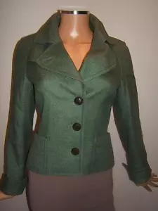 AKRIS 4 Pretty Green Wool Cashmere Cotton Designer Womens Jacket Blazer - Picture 1 of 12