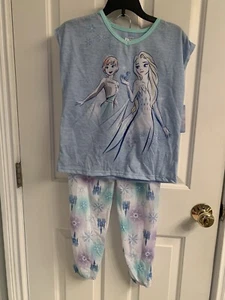 NWT-Girls Disney Frozen 2-Piece Blue Pajama Set-Size 10 - Picture 1 of 13