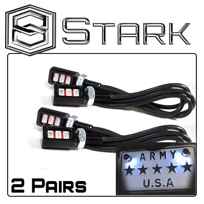 4Pcs LED Universal Motorcycle Car License Plate Screw Lamp Bolt Light Bulbs (B) - Image 1 of 4