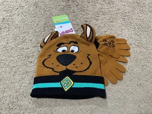 Scooby-Doo! Beanie Hat Gloves Rubber Grip Set Youth Toddler Unisex One Size NWT - Picture 1 of 5