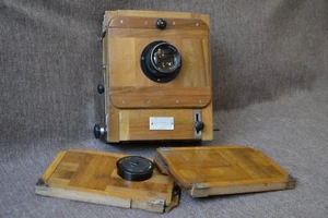 Cámara soviética FKD 13 x 18 lente INDUSTAR 51 (4,5 / 210) cámara de viaje de madera 1975 - Imagen 1 de 24